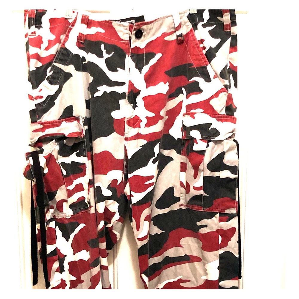 Distressed Red Camo Pants